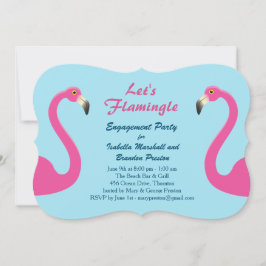 Blue Flamingo Beach Engagement Party - Uitnodiging