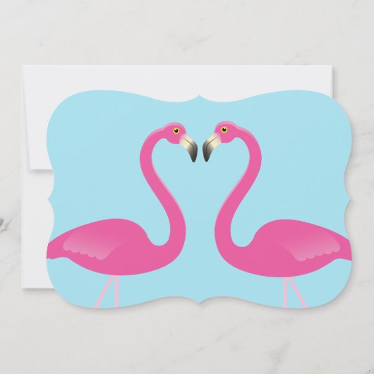 Blue Flamingo Beach Rehearsal Dinner Invitation Kaart (Achterkant)