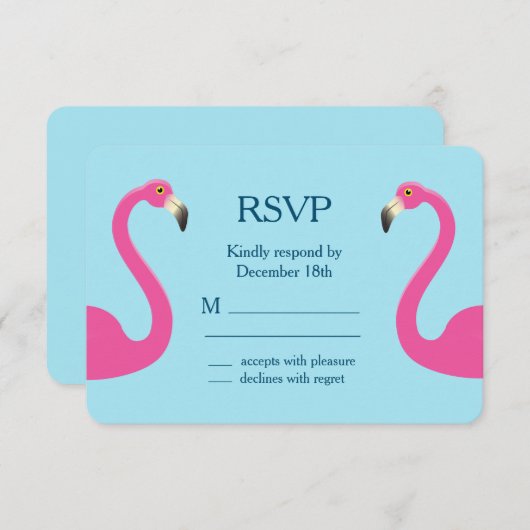 Blue Flamingo Beach RSVP (Voorkant / Achterkant)