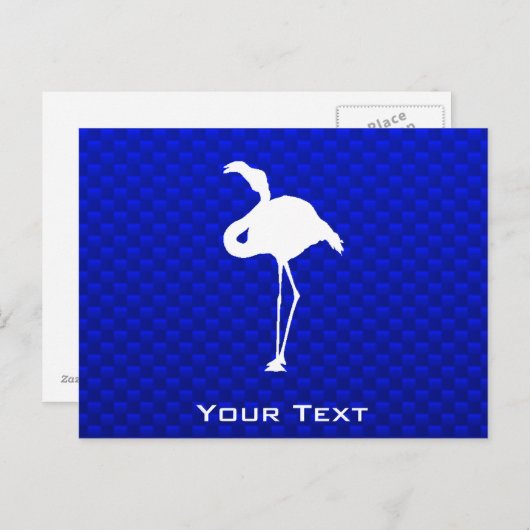Blue Flamingo Briefkaart (Voorkant / Achterkant)
