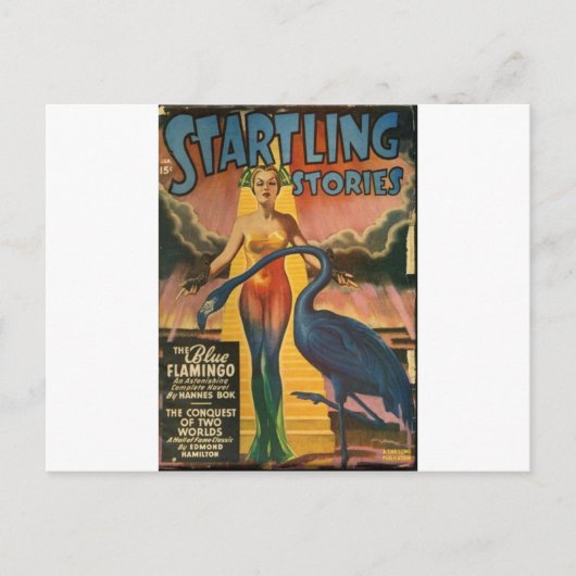 Blue Flamingo Briefkaart (Voorkant)