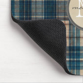 Blue Flannel Background Monogram Muismat (Hoek)