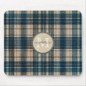 Blue Flannel Background Monogram Muismat (Voorkant)