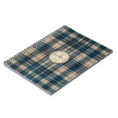 Blue Flannel Background Monogram Notitieboek (Linkerzijde)
