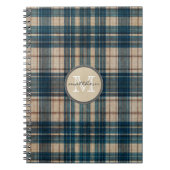 Blue Flannel Background Monogram Notitieboek (Voorkant)