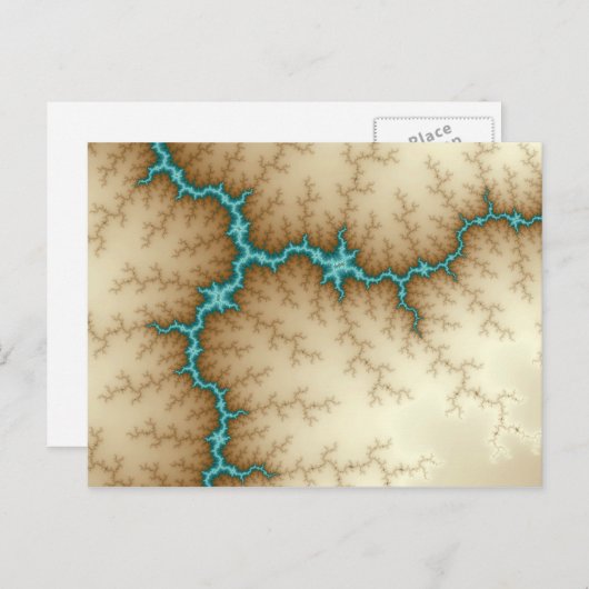 Blue Flash - Fractal Briefkaart - Gepersonaliseerd (Voorkant / Achterkant)
