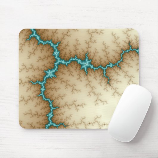 Blue Flash - Fractal Mousepad Muismat (Met muis)