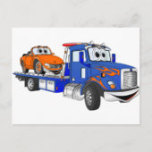 Blue Flatbed Tow Truck Briefkaart (Voorkant)