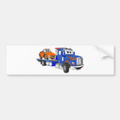 Blue Flatbed Tow Truck Bumpersticker (Voorkant)