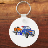 Blue Flatbed Tow Truck Sleutelhanger (Voorkant)