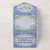 Blue Flax Wildflowers Verjaardagsfeest All In One Uitnodiging (Buitenkant)