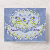 Blue Flax Wildflowers Verjaardagsfeest All In One Uitnodiging (Achterkant)