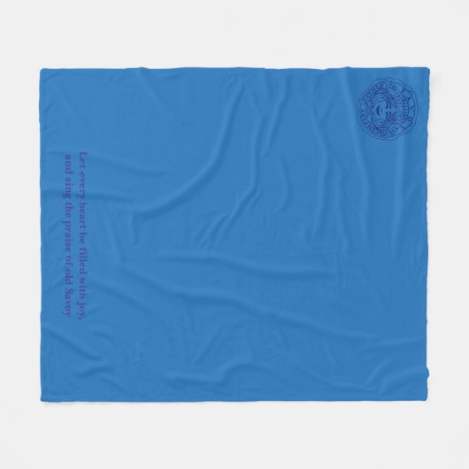 Blue fleece blanket with logo and motto (Voorkant (Horizontaal))