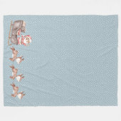 Blue Fleece Deken w / Santa in de slee (Voorkant (Horizontaal))