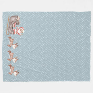 Blue Fleece Deken w / Santa in de slee