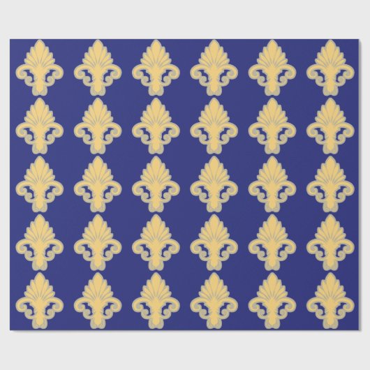 Blue Fleur Cadeaupapier (Vlak)