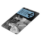 Blue Fleur De Lis Banner Save the Date Magnet Magneet (Linkerzijde)