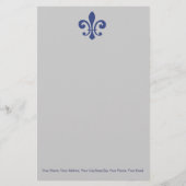 Blue Fleur De Lis Briefpapier (Voorkant)