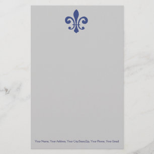 Blue Fleur De Lis Briefpapier