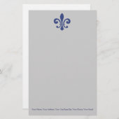 Blue Fleur De Lis Briefpapier (Voorkant / Achterkant)