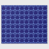 Blue Fleur De Lis Cadeaupapier (Vlak)