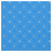 Blue Fleur de Lis, het Franse Lili-patroon Stof (Close Up)