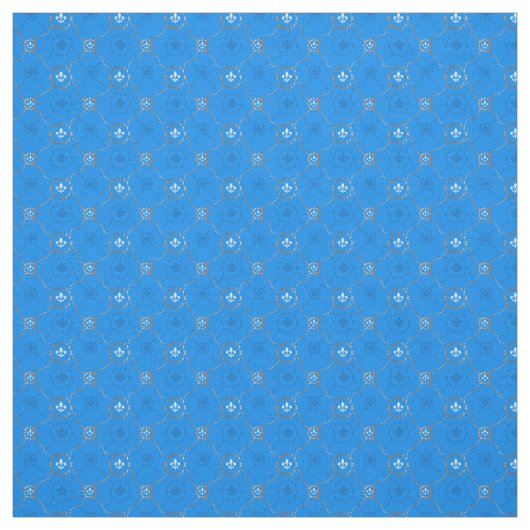 Blue Fleur de Lis, het Franse Lili-patroon Stof (Swatch)