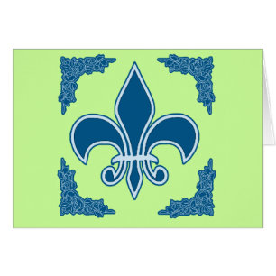 Blue Fleur de Lis met grens