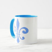 Blue Fleur De Lis Mok (Voorkant links)