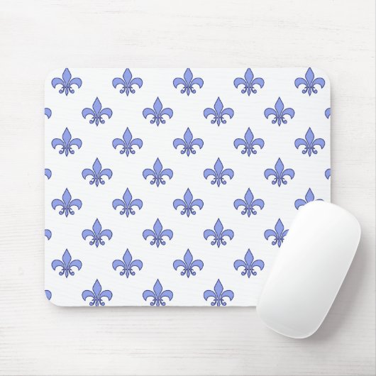 Blue Fleur-de-lis Pattern Mousepad Muismat (Met muis)