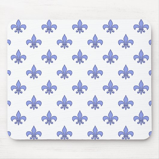 Blue Fleur-de-lis Pattern Mousepad Muismat (Voorkant)