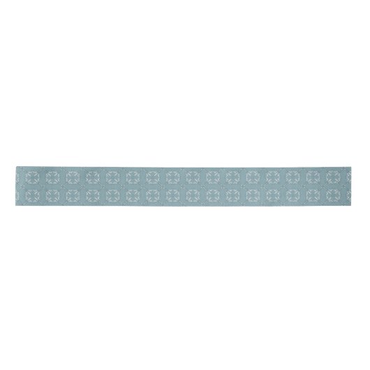 Blue Fleur-de-Lis Pattern Ribbon Satijnen Lint (Voorkant)