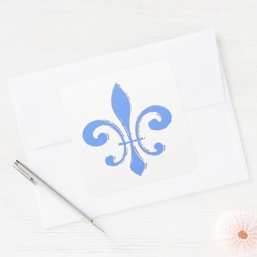 Blue Fleur De Lis Sticker (Envelop)