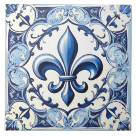 Blue Fleur de Lis Tegel - Backsplash Keramische Te Tegeltje