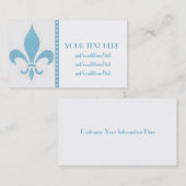 Blue Fleur De Lis Visitekaartje (Voorkant / Achterkant)