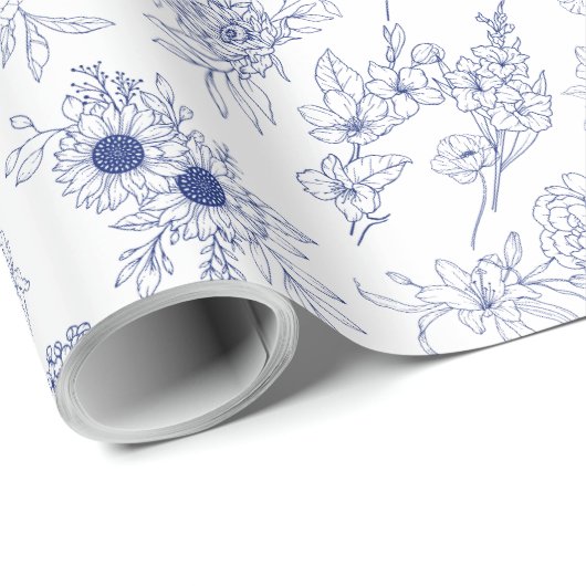 blue fleurs de saison cadeaupapier (Rol Hoek)