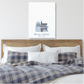 Blue Floating Home Fingerprint Guestbook Canvas Afdruk (Insitu (Slaapkamer))