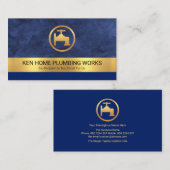 Blue Flood Waters Gold Faucet Layer Plumbing Visitekaartje (Voorkant / Achterkant)