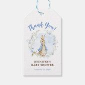 Blue Flopsy Bunny Baby shower Gift Label voor Jong Cadeaulabel (Voorkant)