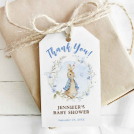 Blue Flopsy Bunny Baby shower Gift Label voor Jong Cadeaulabel
