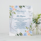 Blue Floral 18 Candles and Rozen Ceremony Programm (Staand voorkant)