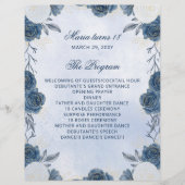 Blue Floral 18 Candles and Rozen Ceremony Programm (Voorkant)
