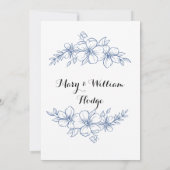 Blue Floral 50ste huwelijksverjaardag Kaart (Achterkant)