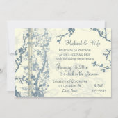 Blue Floral 50th Jubileum Invitation Kaart (Achterkant)