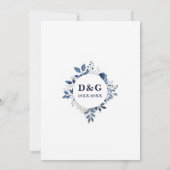 Blue Floral 50th Wedding Jubileum Bewaar de datum Save The Date (Achterkant)