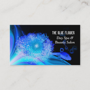 Blue Floral Abstract Day Spa Visitekaartje