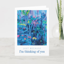 Blue Floral Abstract denken aan jou Bedankkaart