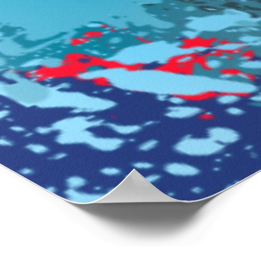 Blue Floral Abstract Poster (Hoek)