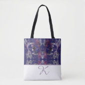 Blue Floral Abstract Tote Bag (Voorkant)