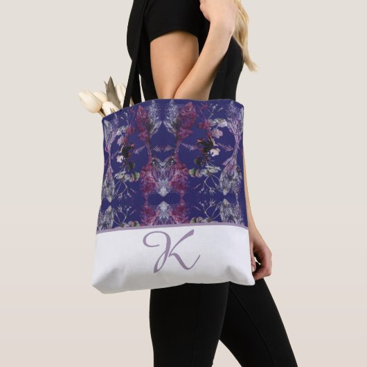 Blue Floral Abstract Tote Bag (Dichtbij)